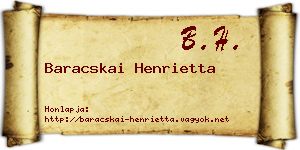 Baracskai Henrietta névjegykártya